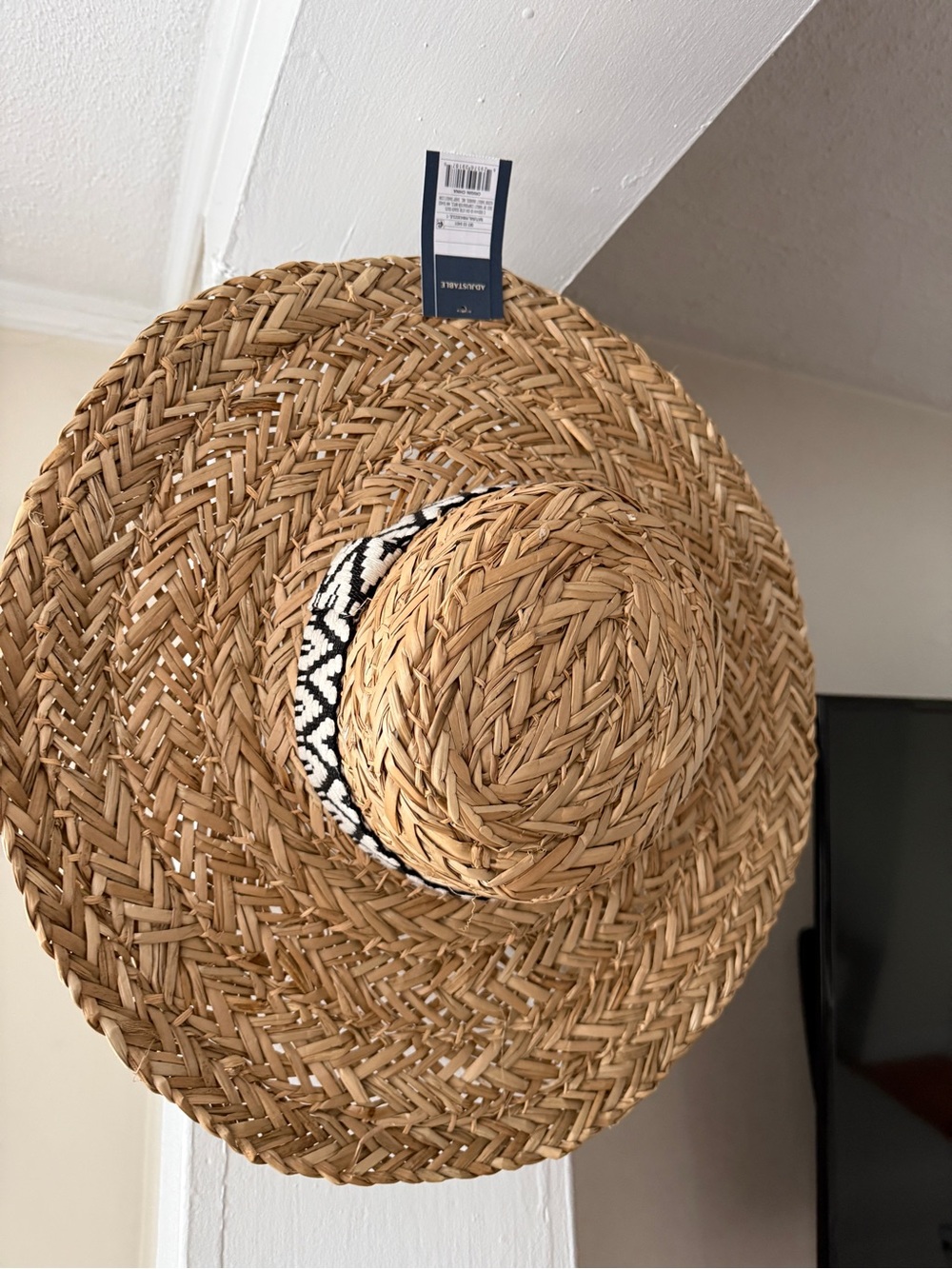 Universal Thread Natural Woven Straw Wide Brim Sun Hat Adjustable NWT
